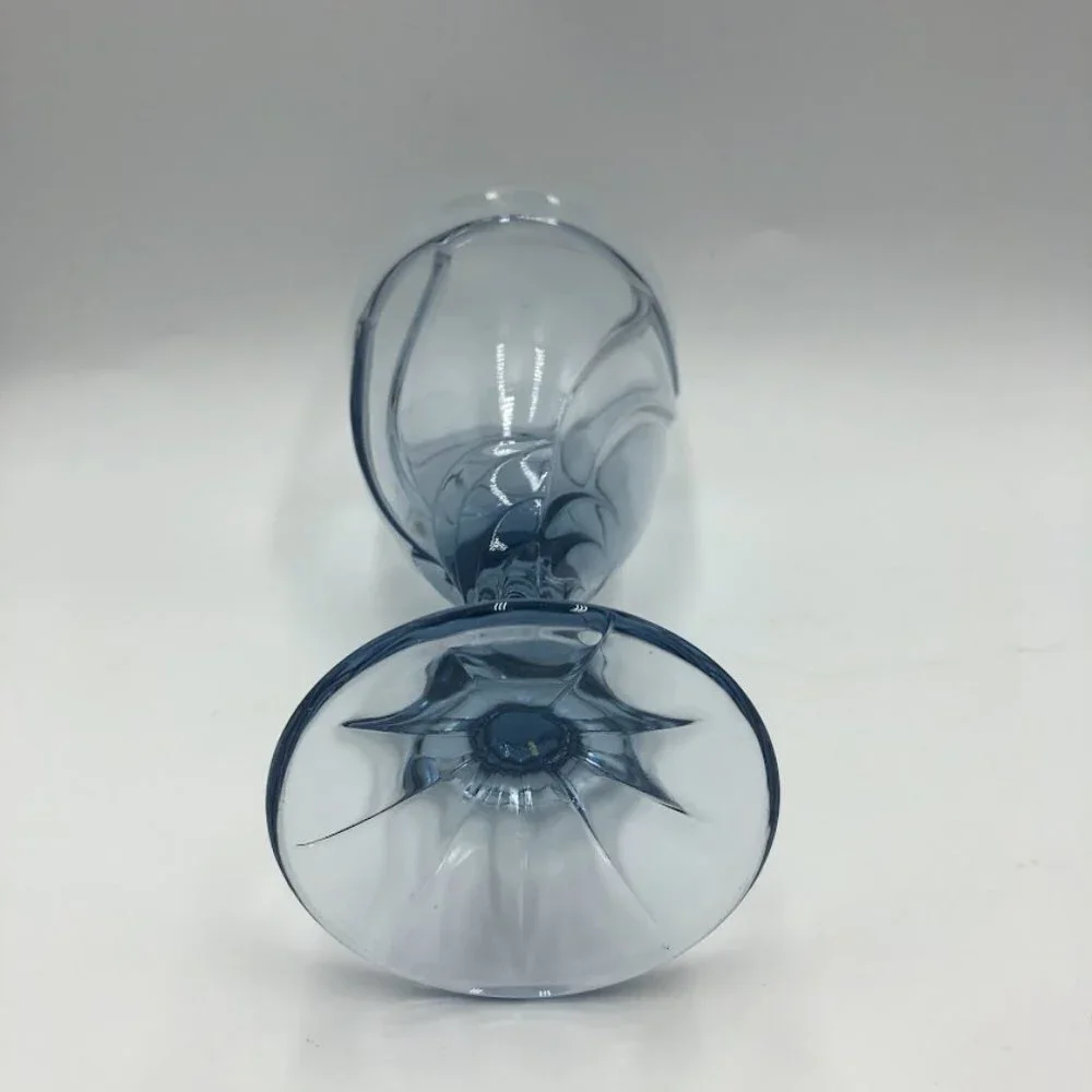 Blue Glass Goblets Set of 2 Collectible Decorative Elegant Drinkware